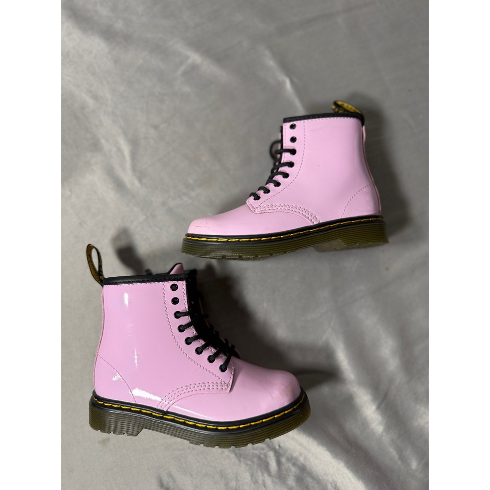 Dr. Martens 1460 T Pink Patent Lamper Lace Up Zip Boots Toddler 10 US 9 UK